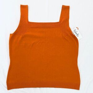 NWT Rafaella orange silk tank Womens Large versatile luxury soft